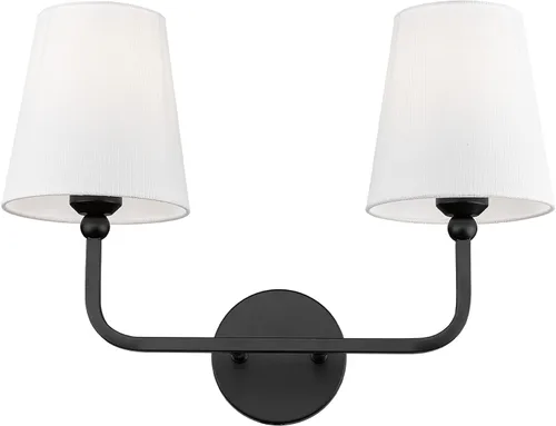 Vista 31 de VL837-BG-RA-3 - Lámparas de baño de 3 luces, luces de tocador de ratán dorado cepillado con pantalla acampanada tejida a mano, apliques de pared