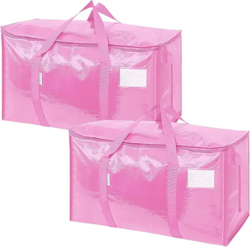 Vista 15 de TICONN Paquete de 2 bolsas de mudanza extra grandes resistentes con cremalleras y asas de transporte, bolsas de almacenamiento duraderas para Aqua