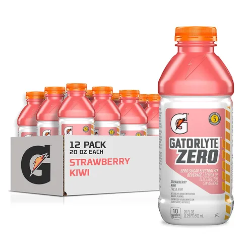 Vista 5 de Gatorlyte Zero bebida de rehidratación con electrolitos, sabor a ponche de frutas, mezcla especializada de 5 electrolitos, cero azúcar, sin