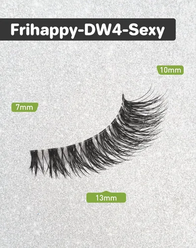 Vista 2 de Pestañas de pestañas postizas Wispy pestañas postizas naturales, pestañas de visón, 5 pares de pestañas Frihappy DW4-Wispy, con un par de medias