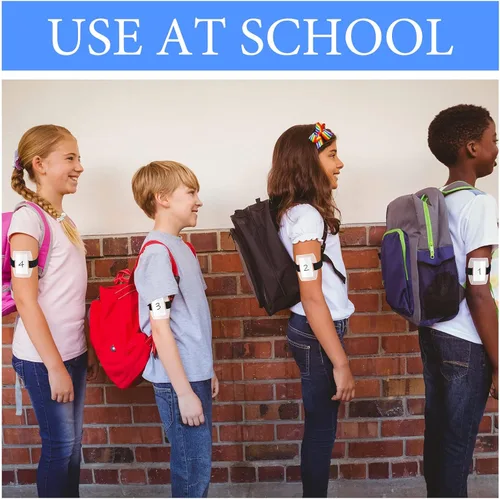 Vista 6 de Meanplan 100 soportes para insignia de brazo con correa ajustable, soporte para credencial de identificación, pase de brazalete con nombre