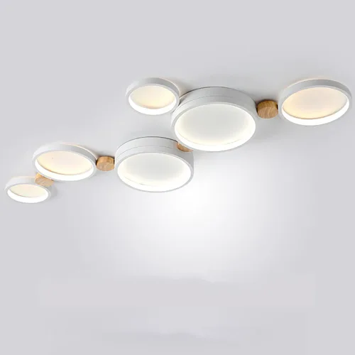 Vista 12 de Lámpara de techo LED de 3 luces, 22 pulgadas, moderna lámpara de techo empotrada de madera de 20 W regulable para sala de estar, dormitorio, cocina