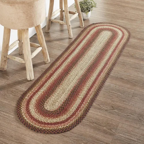 Vista 12 de VHC Brands Alfombra de especias de jengibre, mezcla de yute, medio círculo, bronceado rojo naranja, 16.5 x 33 pulgadas