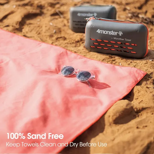 Vista 8 de 4Monster Toallas de camping súper absorbentes, toalla de viaje de microfibra de secado rápido, toalla ultra suave y compacta para gimnasio, nadar