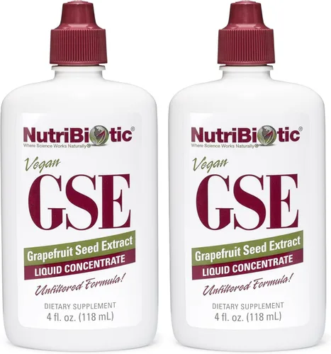 Vista 6 de NutriBiotic GSE, líquido de 4 onzas El extracto original de semilla de pomelo concentrado premium con bioflavonoides Vegano, sin gluten, sin OMG