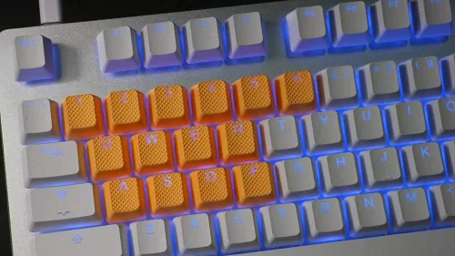Vista 2 de Juego de teclas retroiluminadas de goma para juegos, para teclados mecánicos Cherry MX, compatible con OEM, incluye extractor de llaves