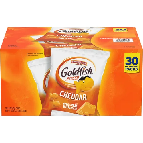 Vista 22 de Goldfish Crackers Big Smiles con galletas Cheddar, Colors y Pretzel, paquetes de aperitivos, caja de 30 CT