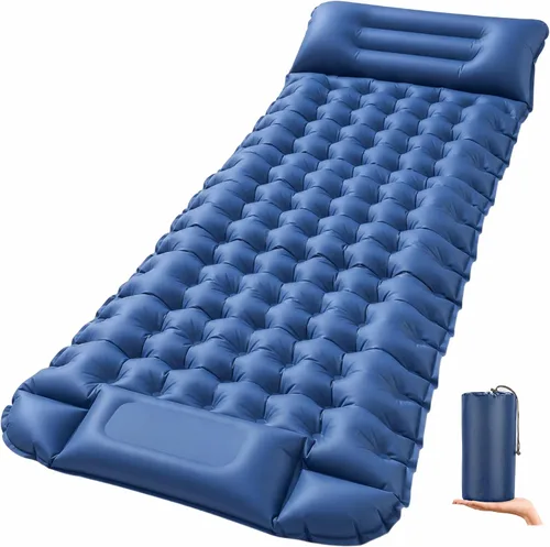 Vista 10 de Overmont Almohadilla de dormir ultraligera para acampar con almohada, bomba