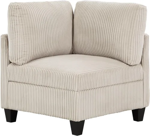 Vista 6 de Lexicon Sofá modular modular para sala de estar, asiento de esquina de pana con almacenamiento, unidades de sofá modular seccional, silla tapizada