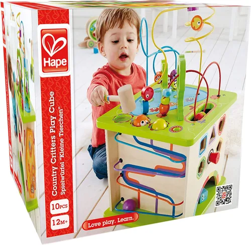 Vista 7 de Cubo de actividades para niños Hape bichos de ciudad, madera