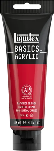 Vista 64 de Liquitex - Pintura acrílica BASICS, tubo de 4 oz, color rojo primario