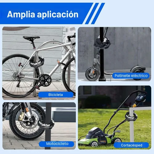 Vista 8 de NDakter Cerradura de cadena para bicicleta, combinación de 5 dígitos, resistente, antirrobo, cerradura de bicicleta de seguridad de Negro