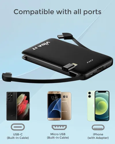 Vista 5 de Batería portátil compacta para ropa calentada, chaleco, chaqueta, capucha, 5000 mAh, tamaño de bolsillo, cargador portátil para iPhone, Android