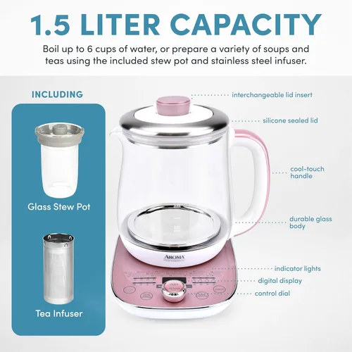Vista 3 de Hervidor de agua Nutri-Water 16 en 1, té verde, té de frutas, té de flores, recetas tradicionales asiáticas