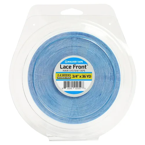 Vista 10 de Walker Tape Rollo de cinta de soporte frontal de encaje azul de 1/2 pulgada x 3 yardas, cinta de peluca de doble cara para pelucas de encaje, tupés