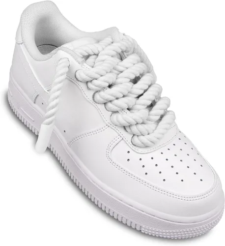 Vista 3 de Endoto Thick Rope Shoe Laces for Air Force 1, Chunky Twisted Shoelaces with DIY Custom Accessories for AF Sneaker Shoes