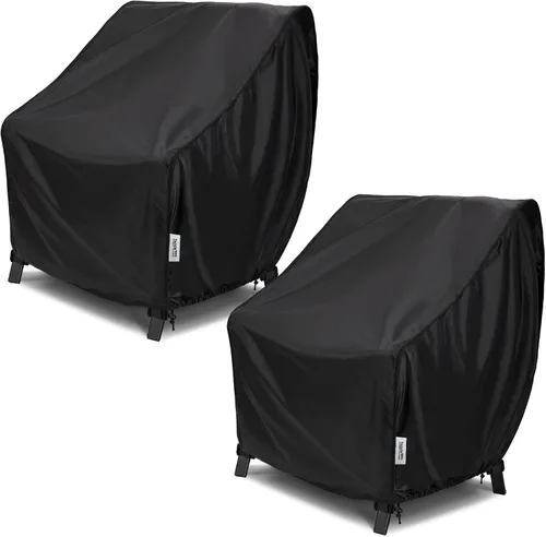 Paquete de 2 fundas para sillas de patio de 28 pulgadas de ancho x 30 pulgadas de profundidad x 32 pulgadas de alto, impermeables y resistentes al