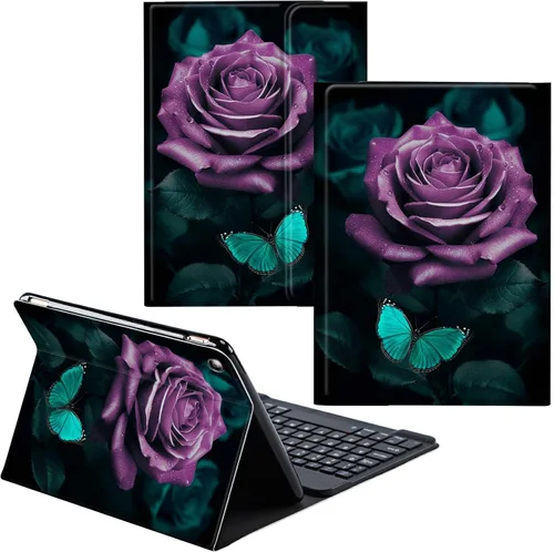 Vista 103 de Funda para Samsung Galaxy Tab S6 Lite 2022/2020 Teclado Inalámbrico Desmontable y Cubierta De Soporte De Cuero PU Funda Protectora Para Samsung