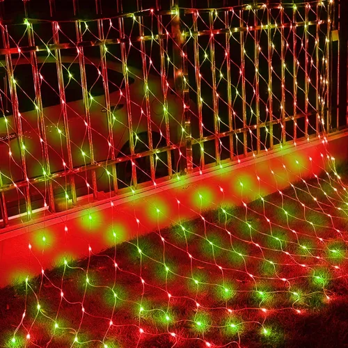 Vista 13 de Dazzle Bright 360 luces LED de red de Halloween, 12 pies x 5 pies, luces de cadena conectables impermeables, cable transparente con 8 modos