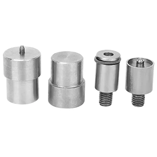 Vista 2 de 4 piezas de botón a presión Die Snap On Tool Wrap Button Kit de botón de acero inoxidable plateado Die Hand Snap Pressing Machine Kits de reemplazo