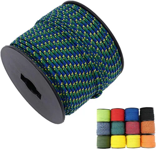 Vista 13 de Cuerda de nailon trenzada sólida de 1/8 pulgadas (3mm) de 164 pies, 5 hebras, paracord, cuerda delgada para manualidades, multiusos, resistente a