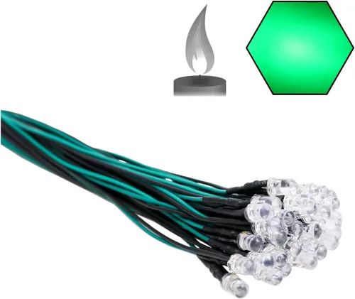 Vista 7 de 30 piezas de luces LED de 12 voltios de 1.8 mm, diodos emisores, precableados, 20 cm, DC 12v, lente transparente, pequeñas lámparas LED