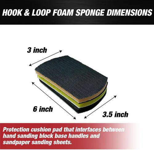 Vista 4 de Hook and Loop Block KIT 6 Inch Round & Mouse Hand Sanding, Interface Pads Ideal for Woodworking, Furniture Restoration, Home and Automotive Body