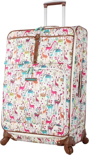 Lily Bloom Maleta expandible con diseño de 24 pulgadas con ruedas giratorias de 4 ruedas giratorias para mujer bolsa de cuadros ligera duradera de