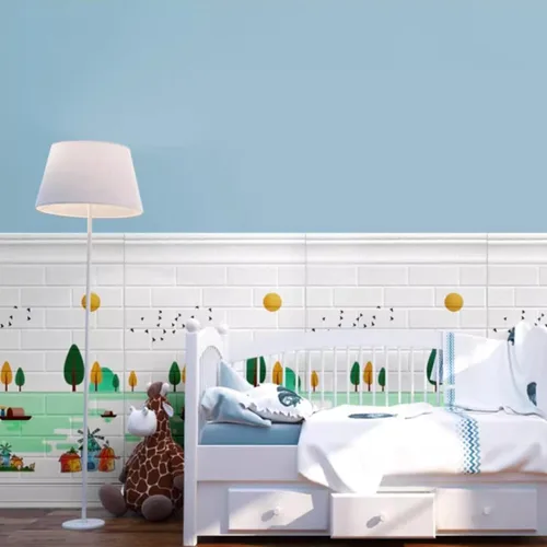 Vista 3 de SOVORM 10 Pcs 3D Peel and Stick Wall Panels，White Faux Foam Brick with Landscape Pattern，for Living Room, Bedroom,Kitchen, Accent Wall Decor