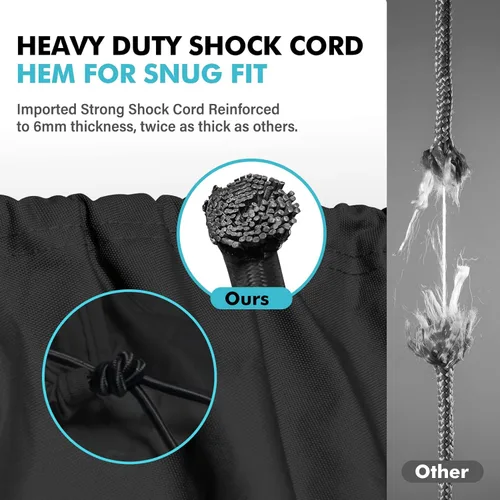 Vista 7 de Jon - Funda para barco de 14 pies, 600D resistente al agua, remolcable con cubierta de motor, lona de grado marino, color negro