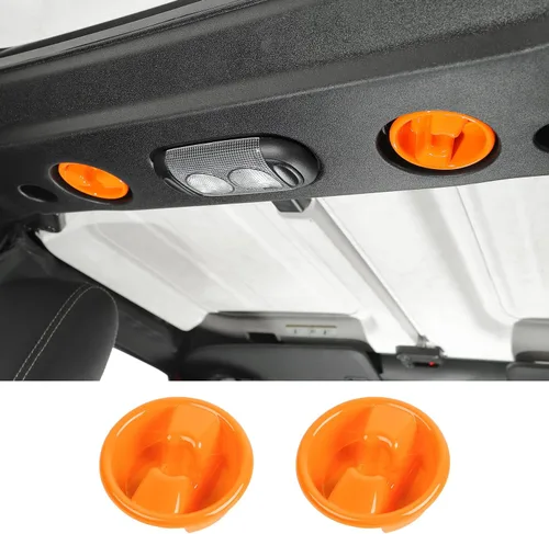 Vista 9 de Cubierta decorativa de tornillo para perilla de montaje en techo para Jeep Wrangler JK JKU 2/4 puertas 2007-2018, accesorios interiores (azul)