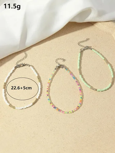 Vista 3 de Tobilleras para mujer, tobilleras de concha de mar, tobilleras de verano para surfistas, cadena dorada, conjunto de tobillo, accesorios de playa