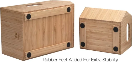 Vista 8 de MobileVision Contenedores de almacenamiento de bambú para despensa y armario de cocina, multiusos, juego apilable de 2 piezas para productos