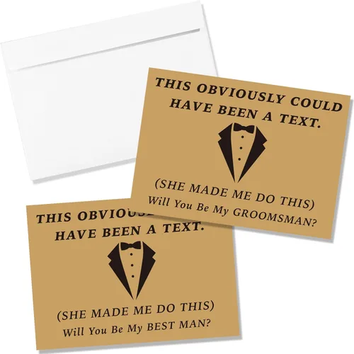 Teling 8 tarjetas divertidas de propuesta de regalo para padrinos de boda, 7 tarjetas divertidas de Will You Be My Groomsman y 1 tarjeta Will You Be