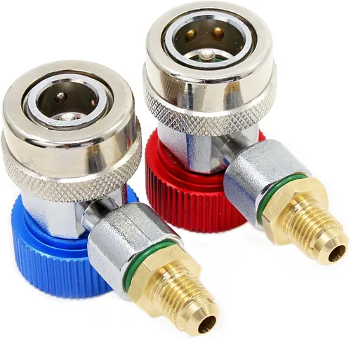 Vista 3 de OCR Adaptador de conector de acoplador rápido R134A, alto y bajo ajustable con destello macho de 1/4