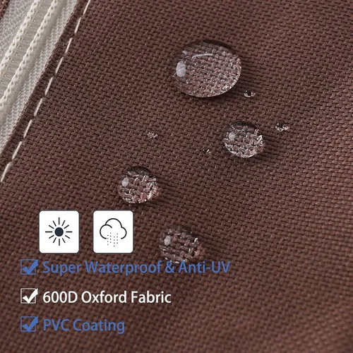 Vista 6 de Funda para sombrilla de patio, resistente tela Oxford 600D, impermeable, se adapta a paraguas de 7 a 10 pies, cubierta de sombrilla de jardín al