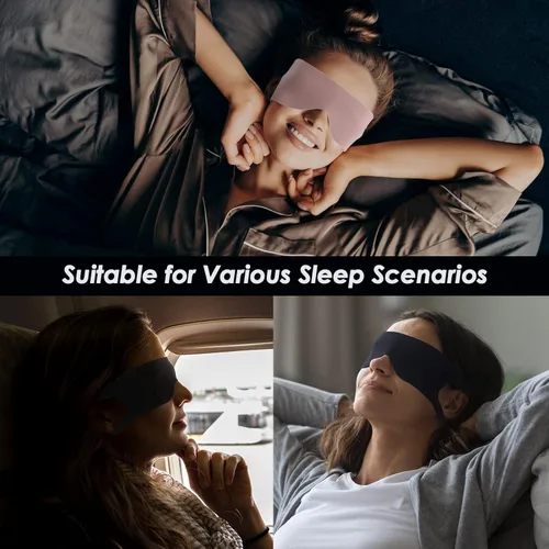 Vista 7 de FRESHME Máscara de dormir ligera y transpirable con bloqueo de ojos para dormir con correa elástica para colgar en las orejas, para todas