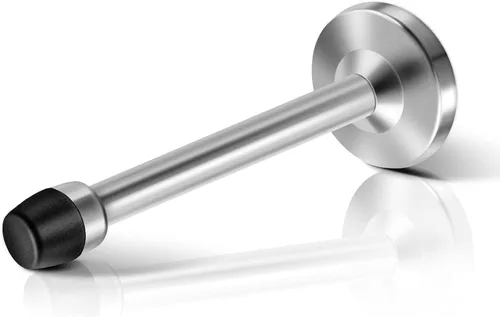 Vista 16 de KOLAKO Topes de puerta, tope de puerta de 4 pulgadas, montaje en pared, soportes modernos negros con parachoques de punta de goma, topes de puerta