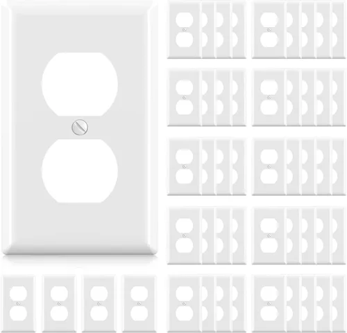 Vista 16 de ELEGRP Placa de pared para receptáculo dúplex, cubiertas de pared de tamaño estándar de 1 banda, cubiertas de policarbonato irrompible de doble