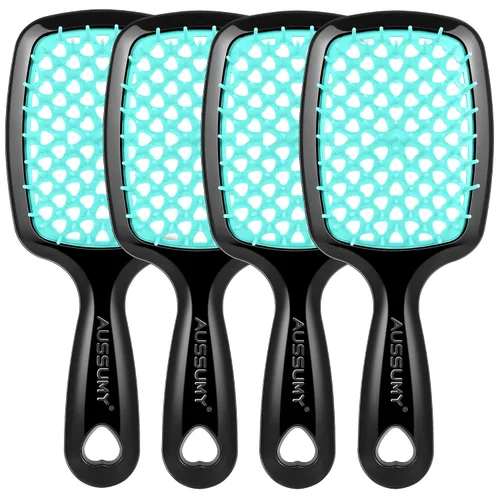 Vista 14 de Cepillo desenredante ventilado para el cabello, paquete de 2 cepillos desenredantes con cerdas suaves para que no se enreden sin esfuerzo, ideal