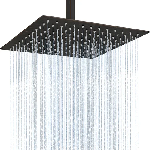 Vista 30 de Midanya Cabezal de ducha de lluvia, cabezal de ducha grande de acero inoxidable de alta presión, cabezal de ducha cuadrado de cascada de baño, Oro