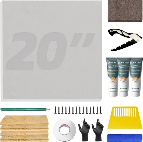 Vista 9 de Kit de reparación de paneles de yeso, panel de reparación de paneles de yeso de 12" x 12", kit de parches para paneles de yeso con agujero grande