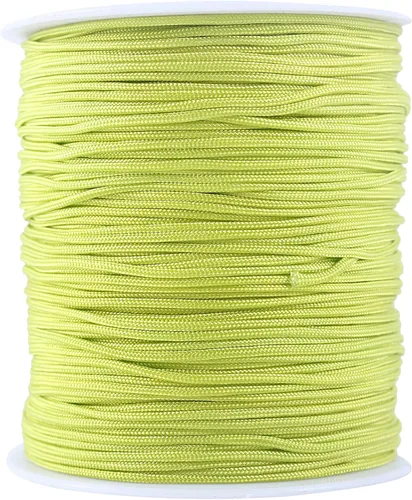 Vista 96 de KONMAY 1 rollo de cuerda de nailon para hacer pulseras de 150 yardas, trenzado de nailon Shamballa Macramé/cordón de cuentas de 0.4mm, cordón