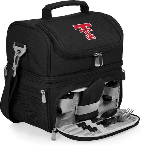 Vista 25 de PICNIC TIME NCAA Nebraska Cornhuskers Pranzo - Lonchera aislada con juego de pícnic, bolsa enfriadora para el almuerzo Negro