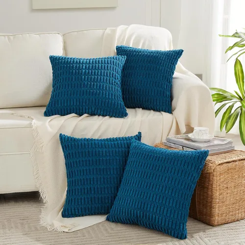 Vista 6 de Fancy Homi Paquete de 2 fundas de almohada decorativas color verde azulado de 18 x 18 pulgadas para sala de estar, sofá, cama, sofá, rústico