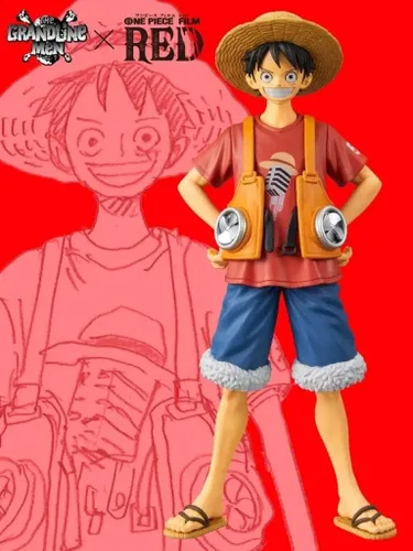 Vista 2 de Banpresto - Figurine One Piece - DXF The Grandline Men Vol. 1 One Piece Rojo - Monkey D. Luffy, Negro