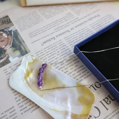 Vista 31 de Crystal Pendant Necklace 925 Sterling Silver Chain Necklace Adjustable Healing Crystal Necklace For Women