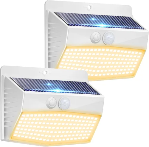 Vista 24 de Luces solares al aire libre, [138 LED/15 paquetes] Luces de pared con sensor de movimiento y seguridad solares con 3 modos de iluminación. Luces