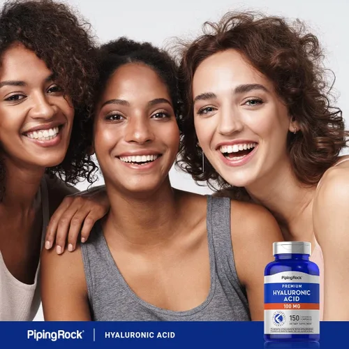 Vista 6 de Piping Rock Cápsulas de ácido hialurónico 100 mg 150 unidades Fórmula premium Suplemento sin OMG, sin gluten