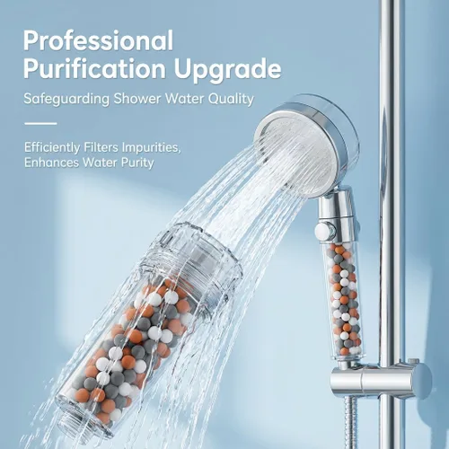 Vista 4 de Repuestos de cuentas para cabezal de ducha de 7.05 oz, repuesto de cabezal de ducha mineral, filtro de cuentas iónicas para filtrar